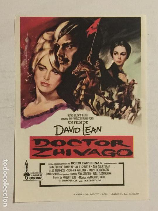 Cine: PROGRAMA DE CINE, DOCTOR ZHIVAGO. SIN PUBLICIDAD.