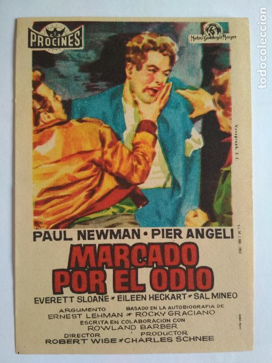 Cine: FOLLETO DE CINE, MARCADO POR EL ODIO. A&Ntilde;OS 60, SIN PUBLICIDAD, ORIGINAL