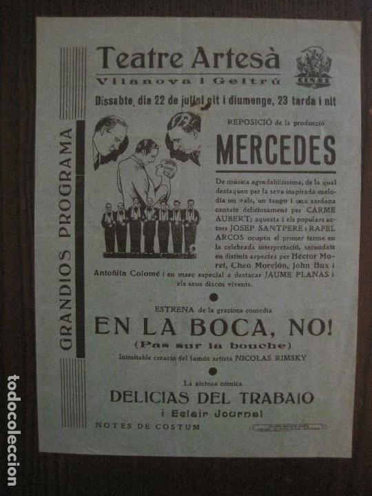 Cine: MERCEDES - PROGRAMA DE CINE - VILANOVA -VER FOTOS-(C-4169)