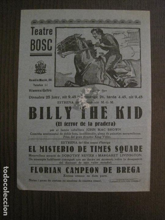 Cine: BILLY THE KID-EL TERROR DE LA PRADERA - PROGRAMA DE CINE - VILANOVA -VER FOTOS-(C-4173)