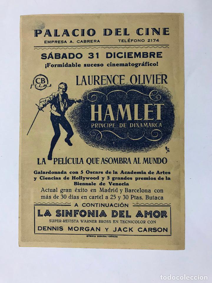 Cine: PROGRAMA DE CINE HAMLET, CON PUBLICIDAD PALACIO DEL CINE - CORDOBA - Foto 2