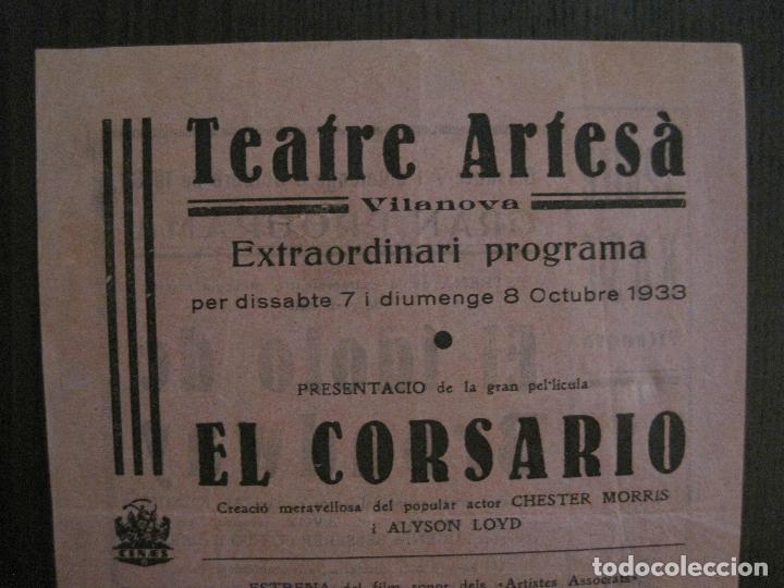 Cine: EL CORSARIO - PROGRAMA DE CINE - VILANOVA -VER FOTOS-(C-4179)