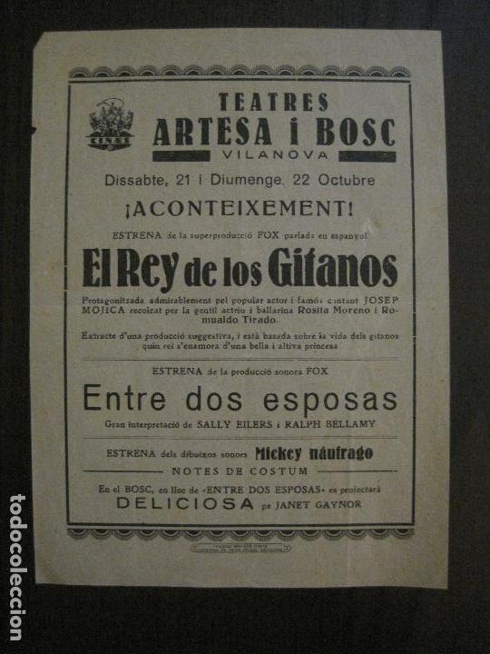 Cine: EL REY DE LOS GITANOS  - PROGRAMA DE CINE - VILANOVA -VER FOTOS-(C-4181)