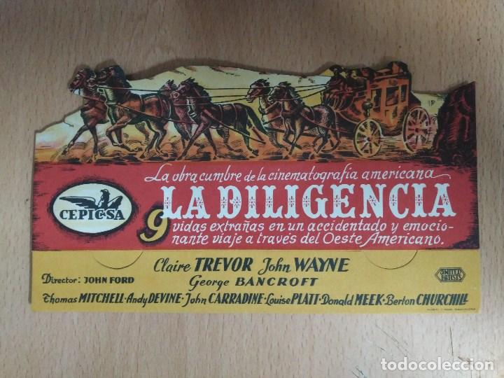 Cine: FOLLETO DE MANO LA DILIGENCIA - Programa troquelado - - Foto 1
