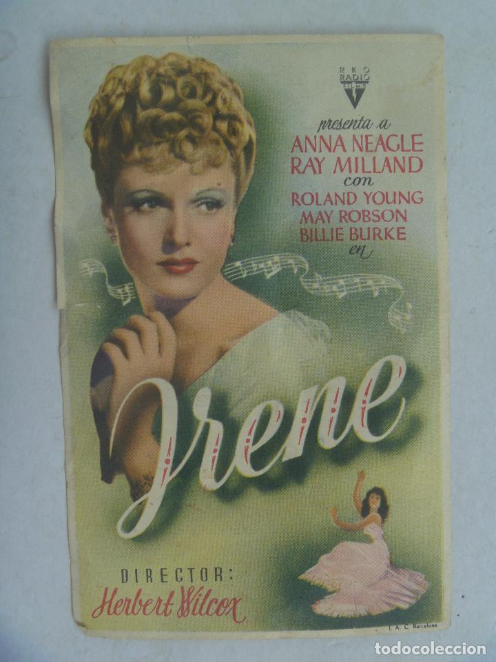 Cine: FOLLETO DE MANO DE IRENE . DETRAS PUBLICIDAD CINE HELIOPOLIS , SEVILLA. A&Ntilde;OS 40