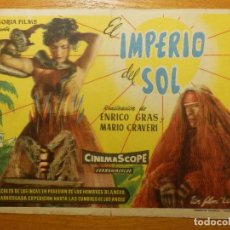 Cine: FOLLETO DE MANO CINE - PELÍCULA FILM - LARGOMETRAJE - EL IMPERIO DEL SOL - VICTORIA - 1957