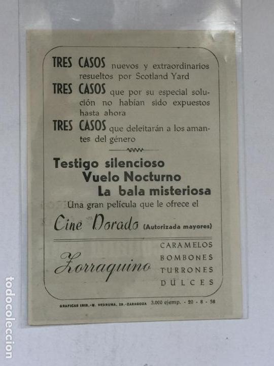 Cine: PROGRAMA DE CINE SCOTLAND YARD. CINE DORADO (ZARAGOZA). - Foto 2