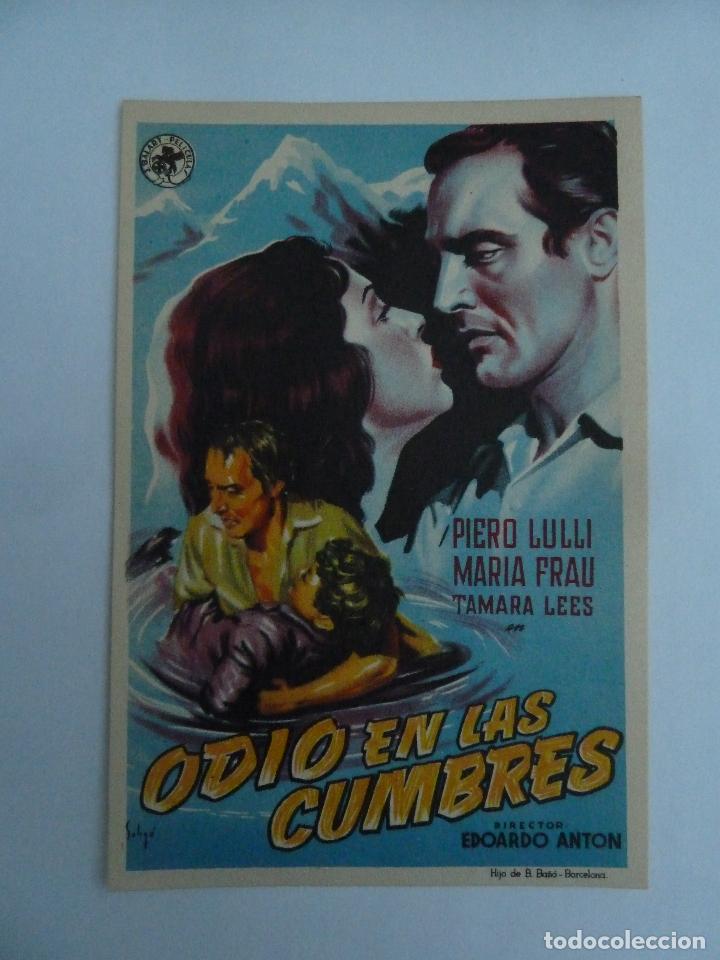 Cine: odio en las cumbres soligo folleto de mano original estreno perfecto estado