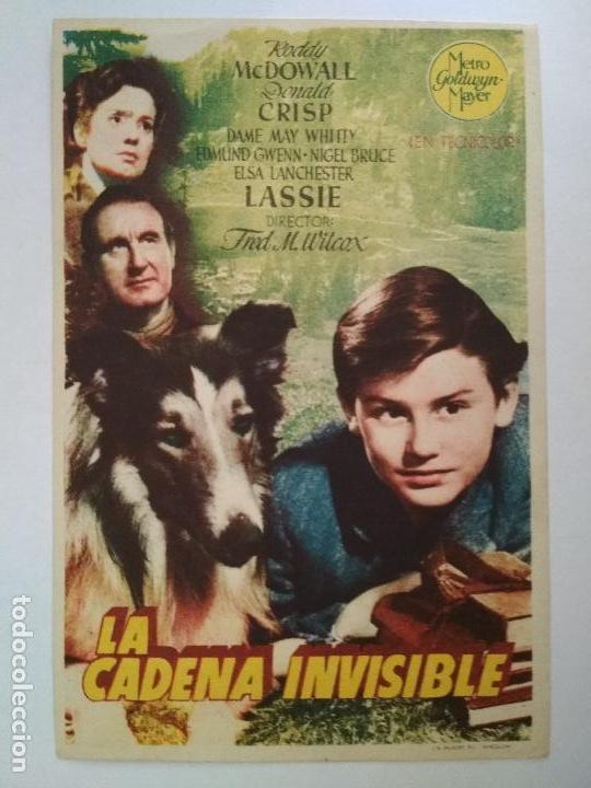 Cine: FOLLETO DE CINE, LA CADENA INVISIBLE, A&Ntilde;OS 40, ORIGINAL, SALON QUEVEDO, CORIA DEL RIO