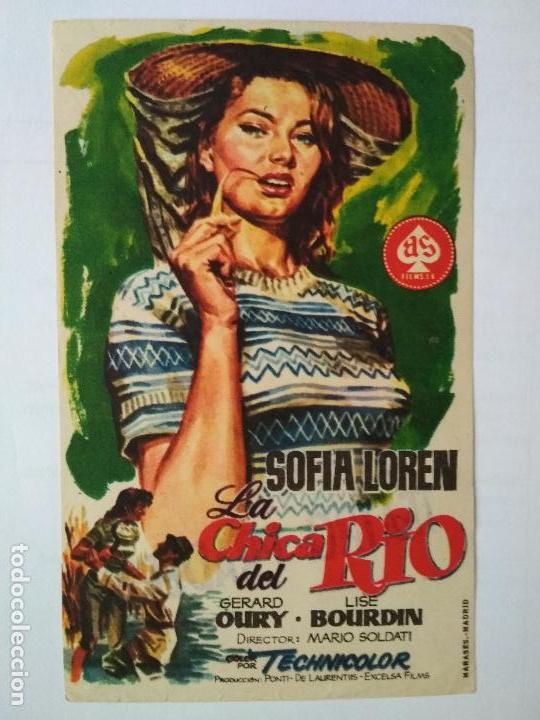 Cine: FOLLETO DE CINE, LA CHICA DEL RIO, SOFIA LOREN , A&Ntilde;OS 60, ORIGINAL, TEATRO PRADERA