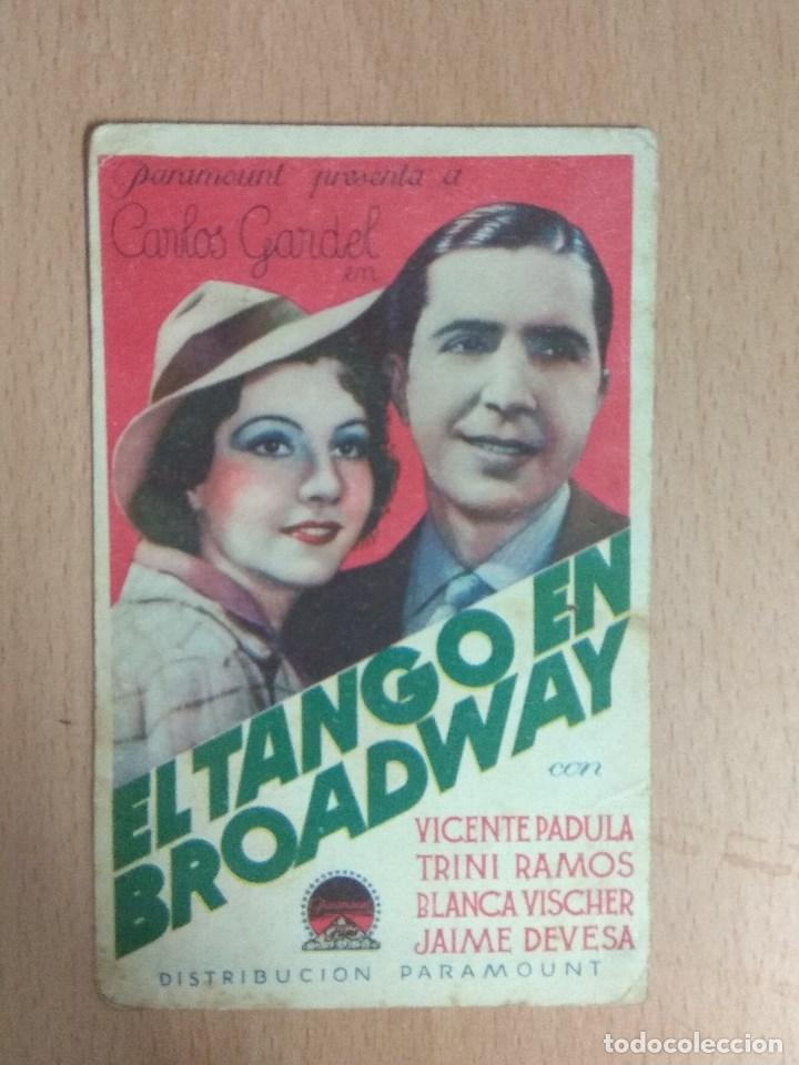 Cine: EL TANGO EN BROADWAY. FOLLETO DE MANO. - Foto 1