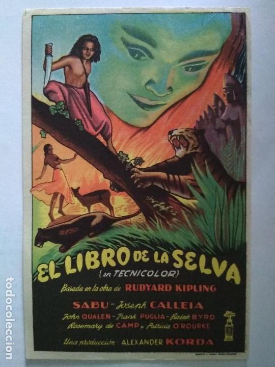 Cine: FOLLETO DE CINE, EL LIBRO DE LA SELVA, A&Ntilde;OS 50, ORIGINAL