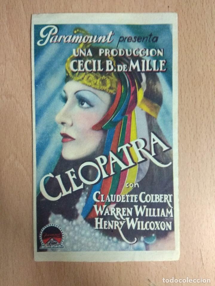 Cine: CLEOPATRA 1935 - Programa de mano doble con publicidad. IMPECABLE - Foto 1