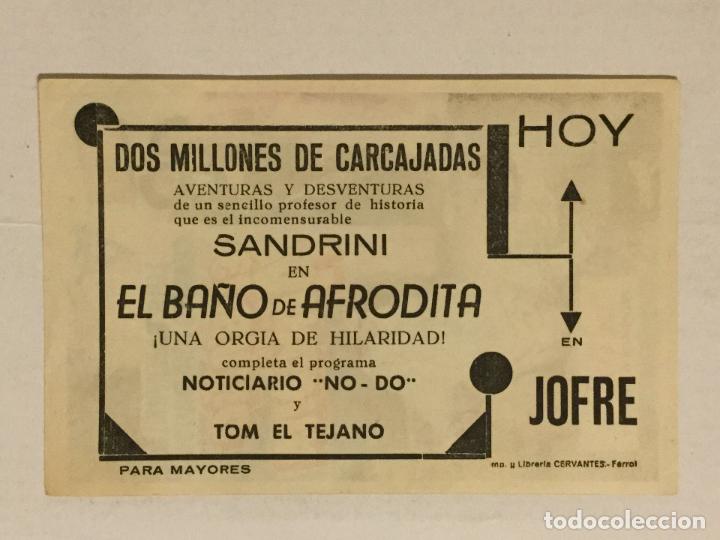 Cine: PROGRAMA DE CINE EL BA&Ntilde;O DE AFRODITA. SALA JOFRE (FERROL). - Foto 2