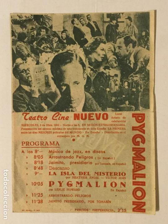 Cine: PROGRAMA DE CINE PYGMALION. TEATRO CINE NUEVO. - Foto 2