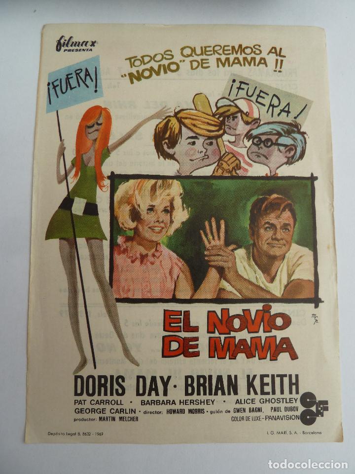 Cine: el novio de mama doris day folleto de mano original con cine impreso perfecto estado