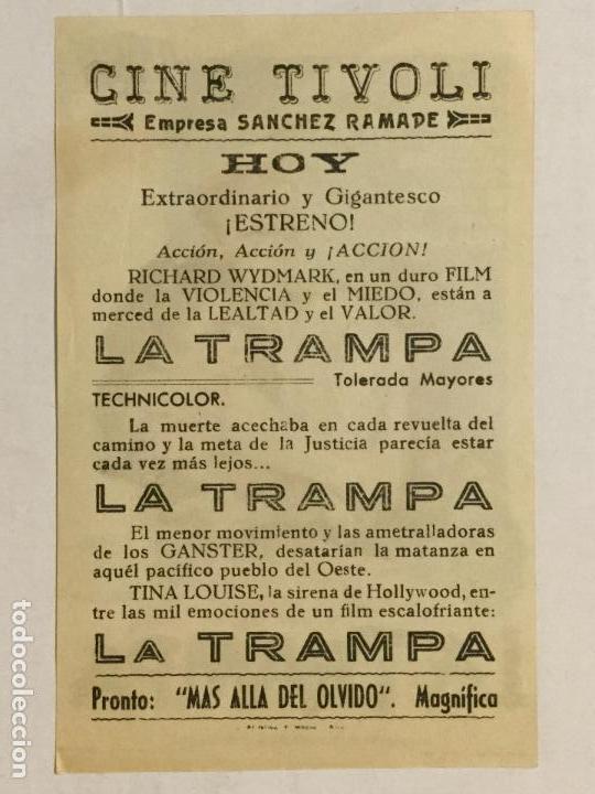 Cine: PROGRAMA DE CINE LA TRAMPA. CINE TIVOLI. - Foto 2