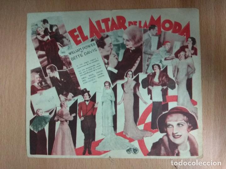 Cine: EL ALTAR DE LA MODA - 1934 - CINE - PROGRAMA DOBLE DE MANO. - Foto 1