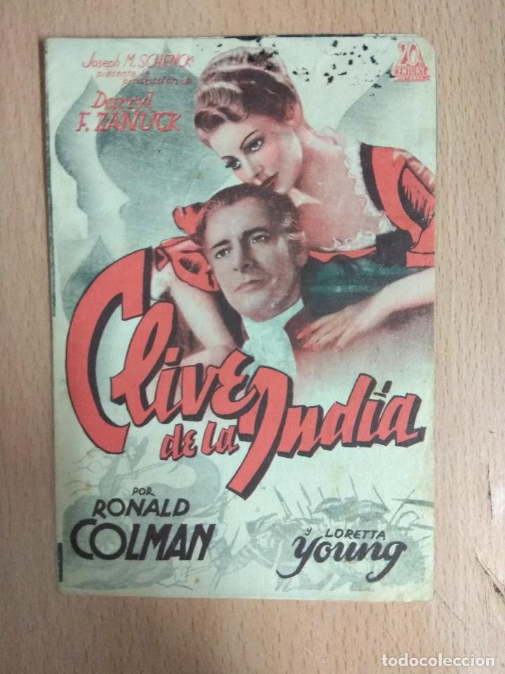 Cine: CLIVE DE LA INDIA - 1934 - CINE - PROGRAMA DOBLE DE MANO. CON PUBLICIDAD - Foto 1