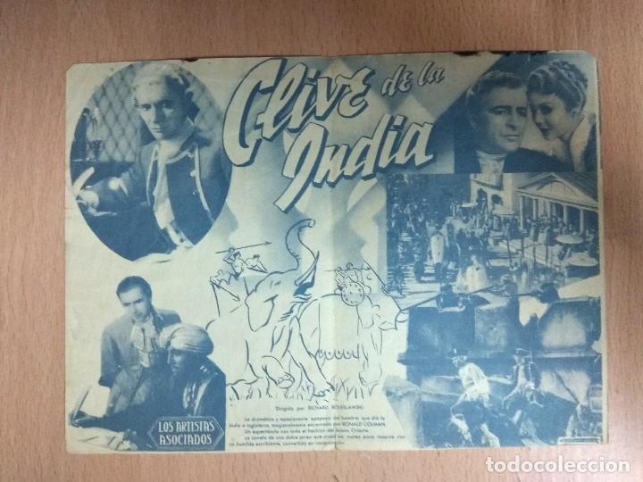 Cine: CLIVE DE LA INDIA - 1934 - CINE - PROGRAMA DOBLE DE MANO. CON PUBLICIDAD - Foto 2