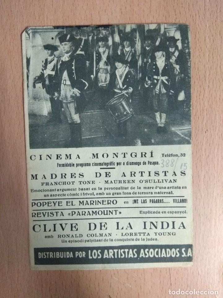 Cine: CLIVE DE LA INDIA - 1934 - CINE - PROGRAMA DOBLE DE MANO. CON PUBLICIDAD - Foto 3