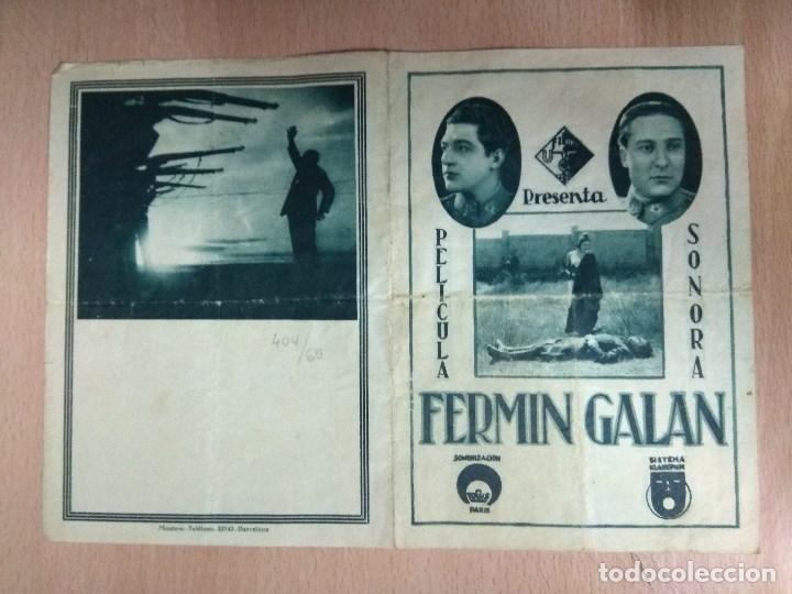 Cine: FERMIN GALAN - 1931 - CINE - PROGRAMA DOBLE DE MANO. - Foto 2