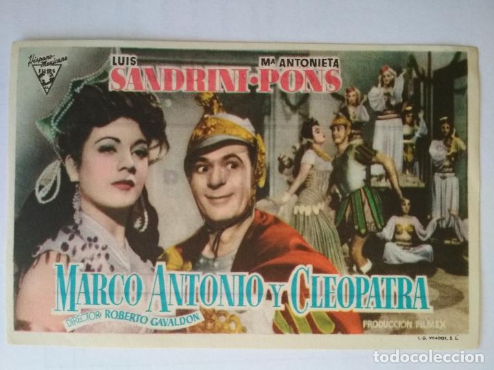 Cine: PROGRAMA DE CINE, MARCO ANTONIO Y CLEOPATRA, SELECCIONES VITALLE