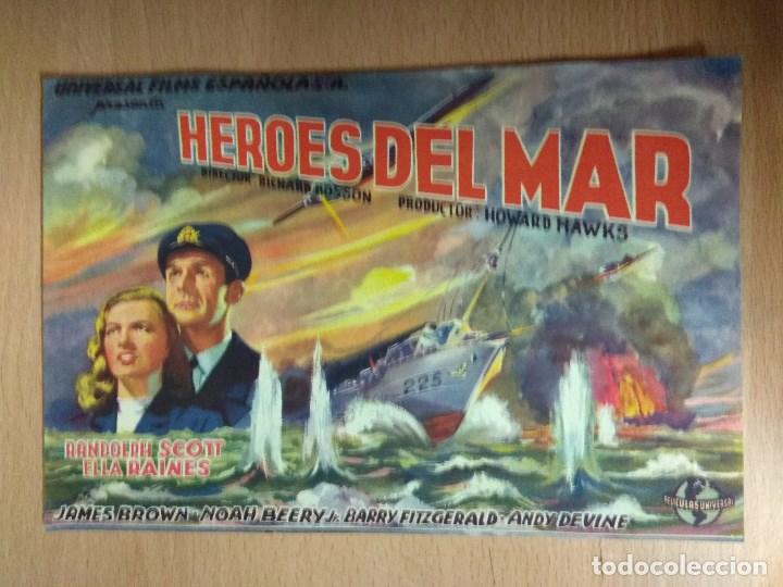 Cine: HEROES DEL MAR - 1940 - CINE - PROGRAMA DE MANO CON PUBLICIDAD. - Foto 1