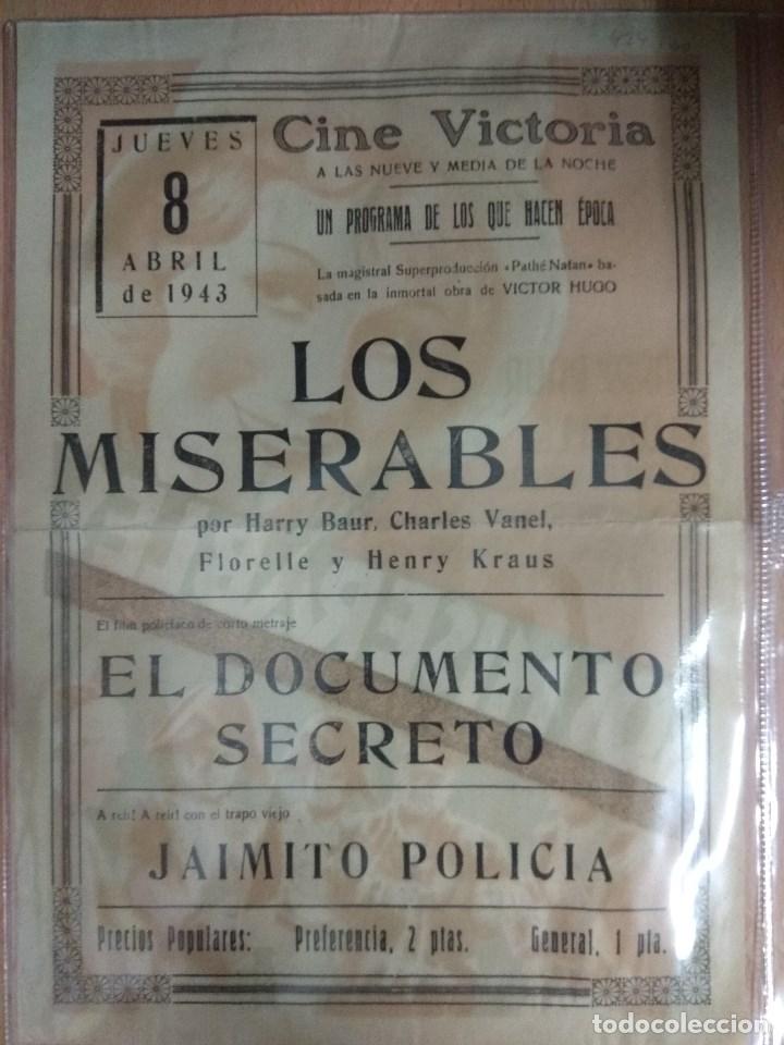 Cine: LOS MISERABLES - CINE - PROGRAMA SENCILLO. GRAN FORMATO. - Foto 2