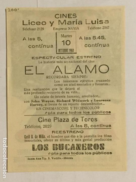 Cine: PROGRAMA DE CINE EL ALAMO. CINES LICEO Y MARIA LUISA (M&Eacute;RIDA). - Foto 2