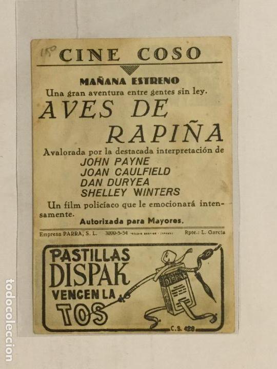 Cine: PROGRAMA DE CINE AVES DE RAPI&Ntilde;A. CINE COSO (ZARAGOZA). - Foto 2