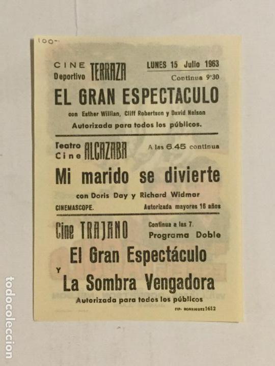 Cine: PROGRAMA DE CINE EL GRAN ESPECTACULO. CINE DEPORTIVO TERRAZA. - Foto 2