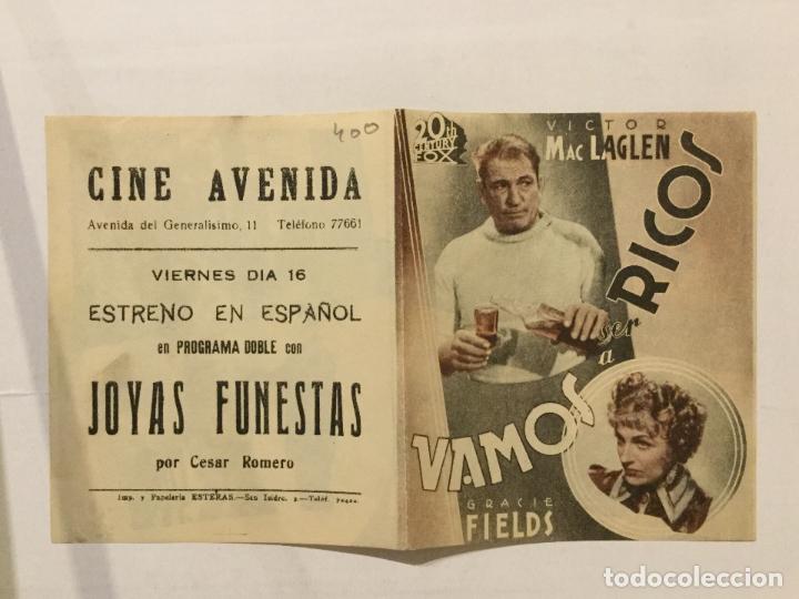 Cine: PROGRAMA DOBLE DE CINE VAMOS A SER RICOS. CINE AVENIDA. - Foto 1
