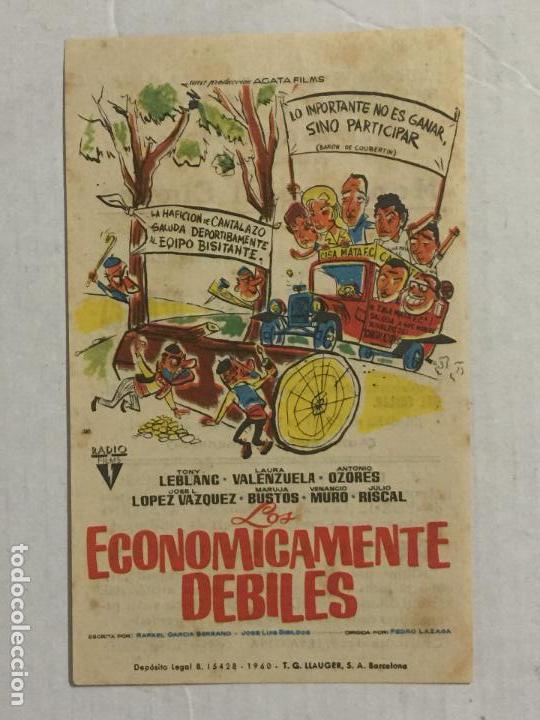 Cine: PROGRAMA DE CINE LOS ECONOMICAMENTE DEBILES. MONUMENTAL CINEMA (MELILLA). - Foto 1