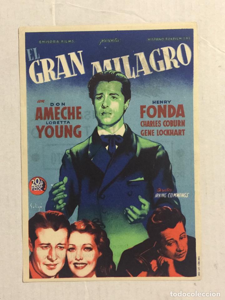 Cine: PROGRAMA DE CINE EL GRAN MILAGRO. CINE IZARO. - Foto 1