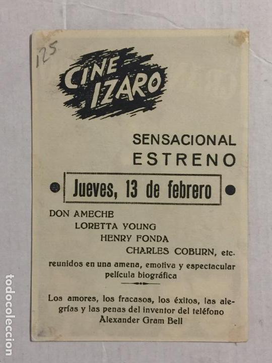 Cine: PROGRAMA DE CINE EL GRAN MILAGRO. CINE IZARO. - Foto 2