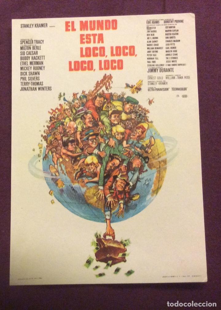  Foglietti di film di film antichi di cinema: FOLLETO DE MANO EL MUNDO ESTA LOCO,LOCO,LOCO, LOCO. TRACY . SIN PUBLICIDAD