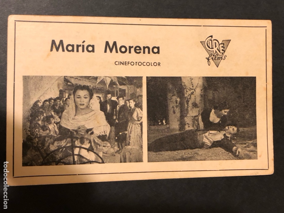 Cine: Ficha programa Maria morena.paquita rico