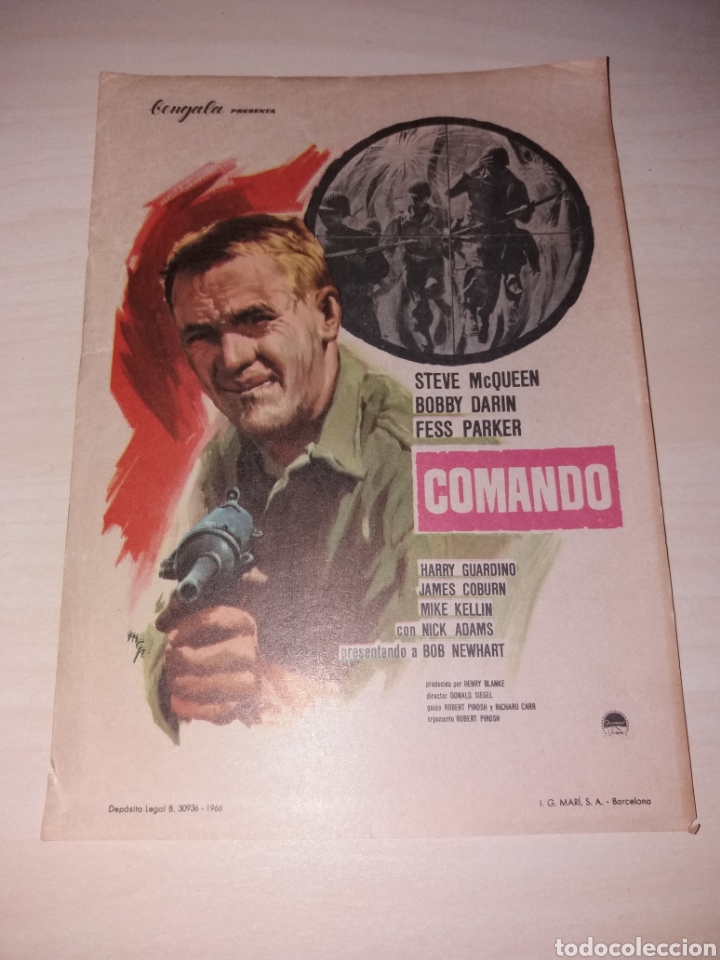 Cine: Folleto de mano COMANDO - Steve McQueen - Foto 1