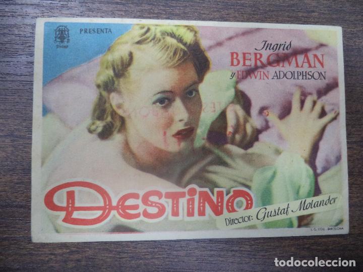  Foglietti di film di film antichi di cinema: PROGRAMA DE CINE S/P. DESTINO.