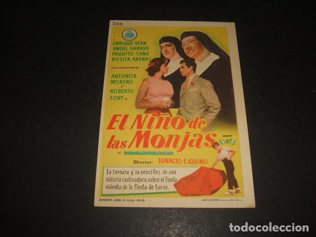 Cine: EL NI&Ntilde;O DE LAS MONJAS PROGRAMA DE MANO 1961 - Foto 1
