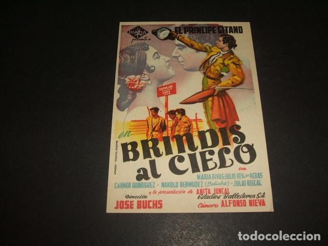 Cine: BRINDIAS AL CIELO EL PRINCIPE GITANO PROGRAMA DE MANO - Foto 1