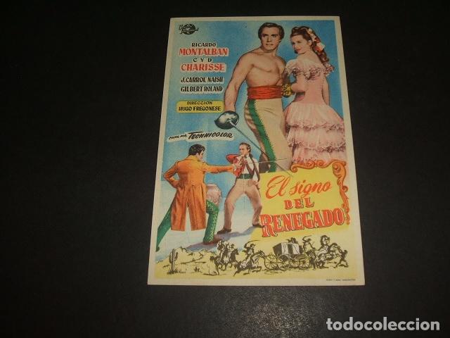 Cine: EL SIGNO DEL RENEGADO PROGRAMA DE MANO - Foto 1