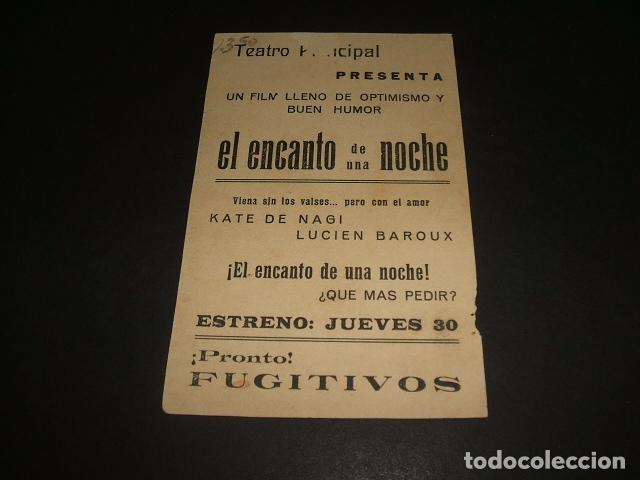 Cine: EL ENCANTO DE UNA NOCHE KATE DE NAGY PROGRAMA DE MANO - Foto 2