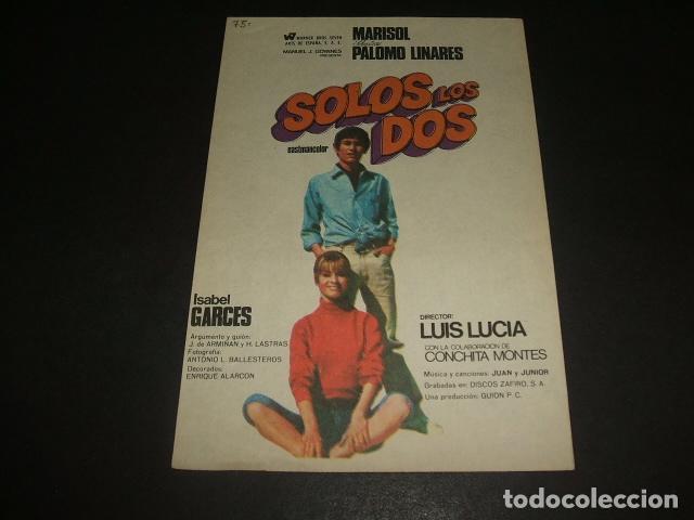 Cine: SOLOS LOS DOS PROGRAMA DE MANO - Foto 1