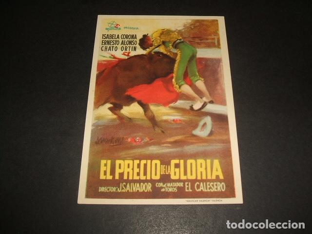 Cine: EL PRECIO DE LA GLORIA PROGRAMA DE MANO - Foto 1