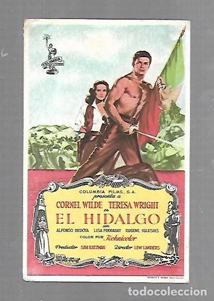  Foglietti di film di film antichi di cinema: PROGRAMA DE CINE. S/P. EL HIDALGO
