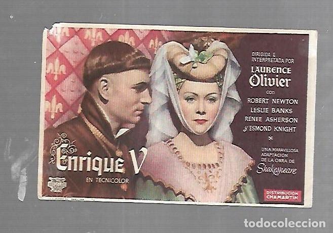 Foglietti di film di film antichi di cinema: PROGRAMA DE CINE. S/P. ENRIQUE V