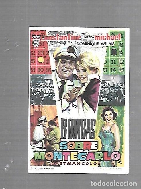  Foglietti di film di film antichi di cinema: PROGRAMA DE CINE. S/P. BOMBAS SOBRE MONTECARLO