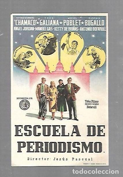  Foglietti di film di film antichi di cinema: PROGRAMA DE CINE. S/P. ESCUELA DE PERIODISMO
